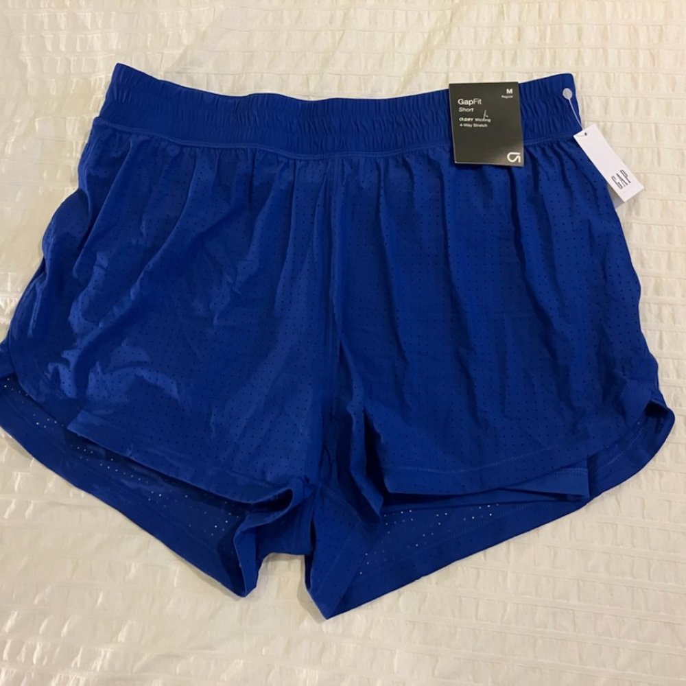 GapFit High Rise Mesh Double Layer Running Shorts